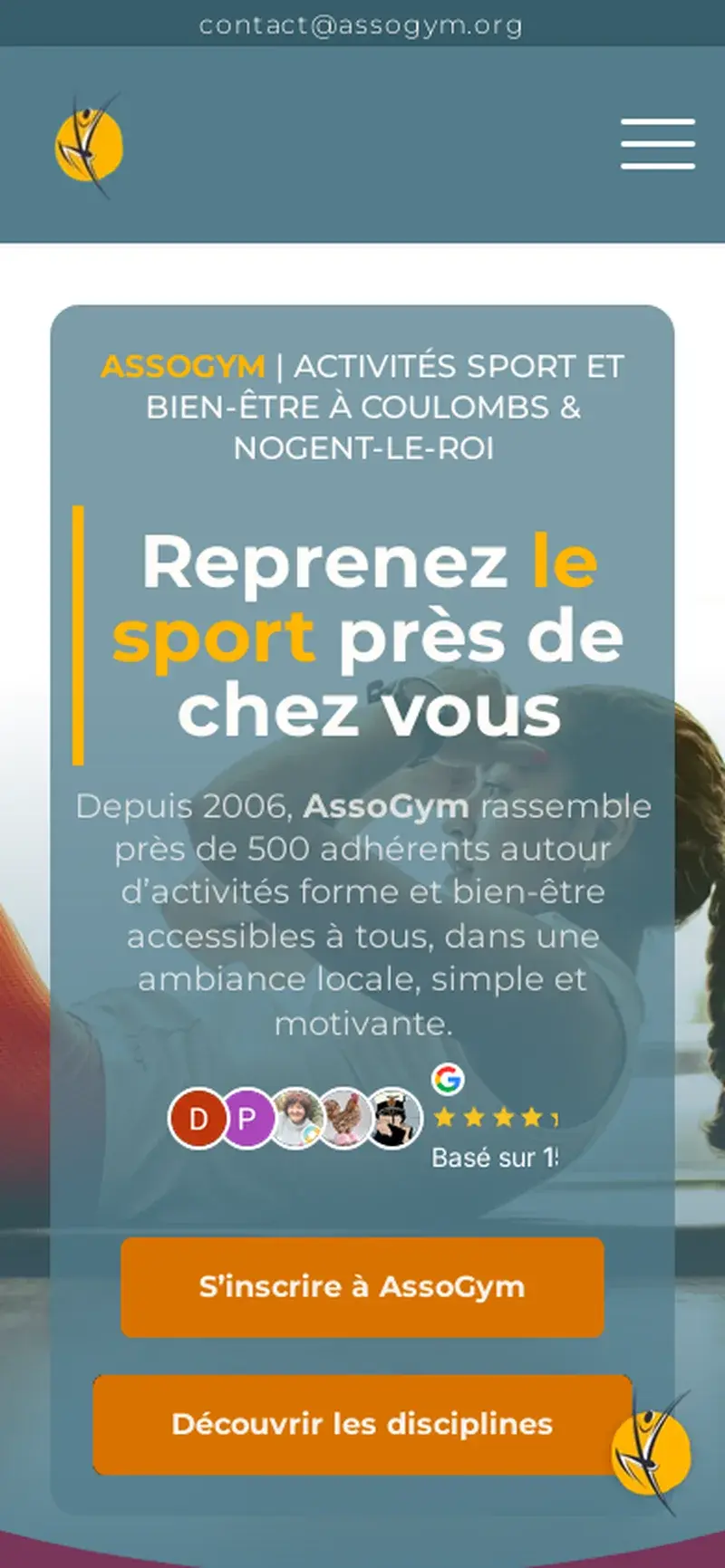 Aperçu mobile du site Assogym