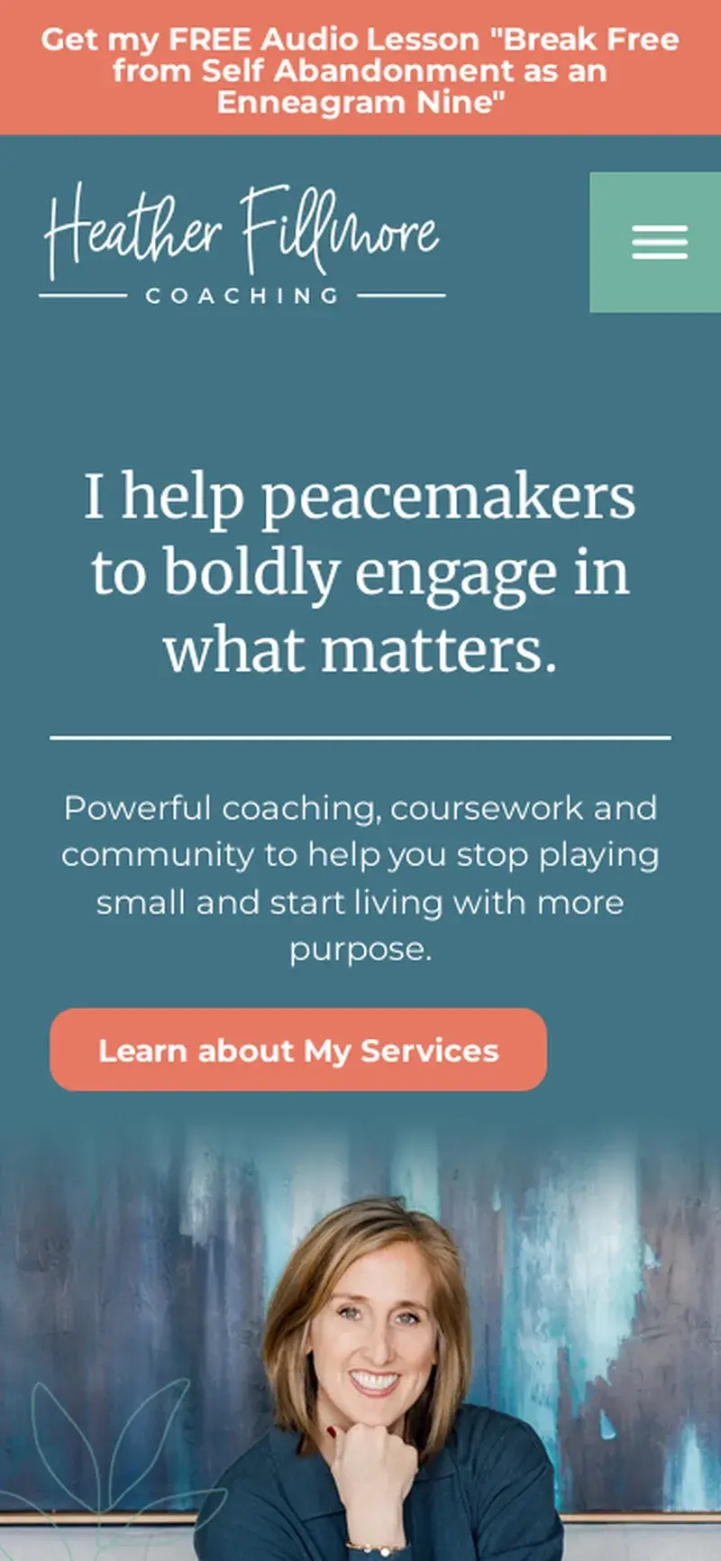 Aperçu mobile du site Heather Fillmore Coaching